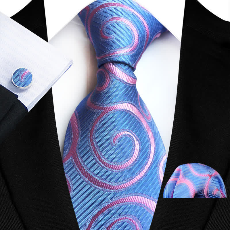 3Pcs Men's Rolled Vines Floral Necktie Set