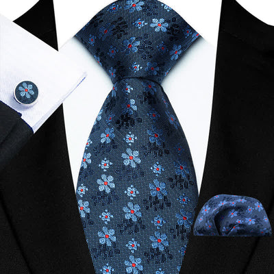 3Pcs Men's Cute Coloful Flower Necktie Set