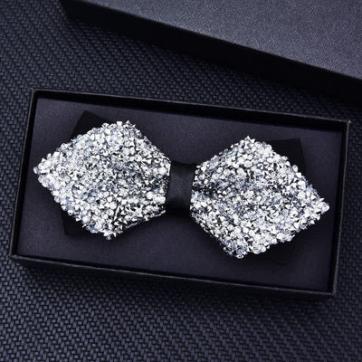 Men's Casual Fashion Crystal Rhinestone Bow Tie