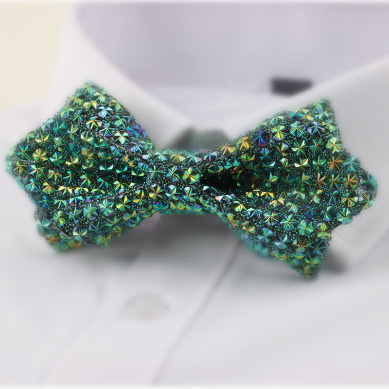 Men's Star Shape Double Layered Pointed Rhinestone Bow Tie