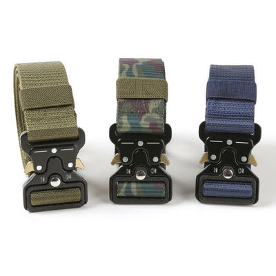 Men's Heavy Duty Release Buttons Tactical Belt