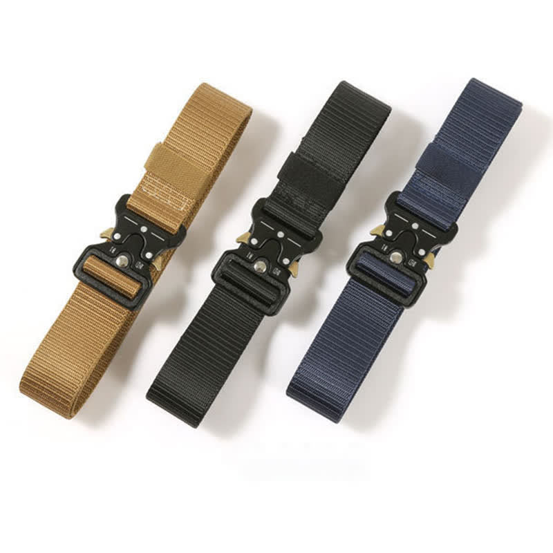 Men's Heavy Duty Release Buttons Tactical Belt