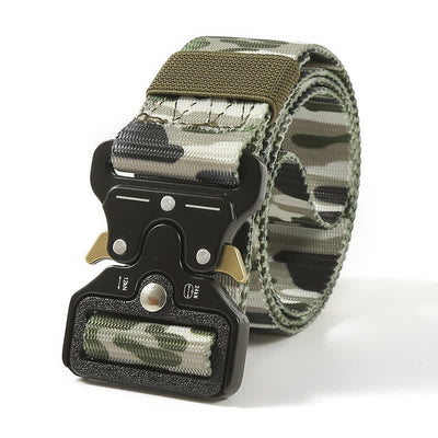 Men's Heavy Duty Release Buttons Tactical Belt