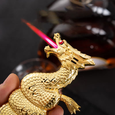 Creative Unique Dragon Shape Refillable Butane Lighter