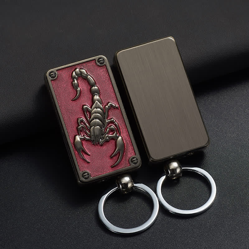 Side Slider Scorpion Eagle Keychain Refillable Butane Lighter