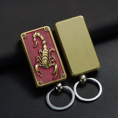 Side Slider Scorpion Eagle Keychain Refillable Butane Lighter