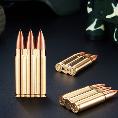 Three Bullets Metal Body Refillable Butane Lighter