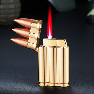 Three Bullets Metal Body Refillable Butane Lighter