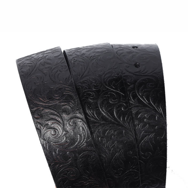 Classical Beautifully Floral Embossed Leather Belt