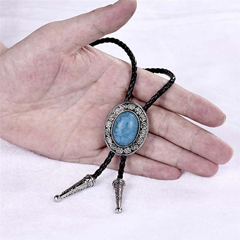 Novelty Rodeo Natural Stone Design Bolo Tie