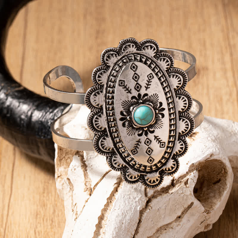 Western Cowboy Turquoise Cowgirl Bull Conch Bracelet