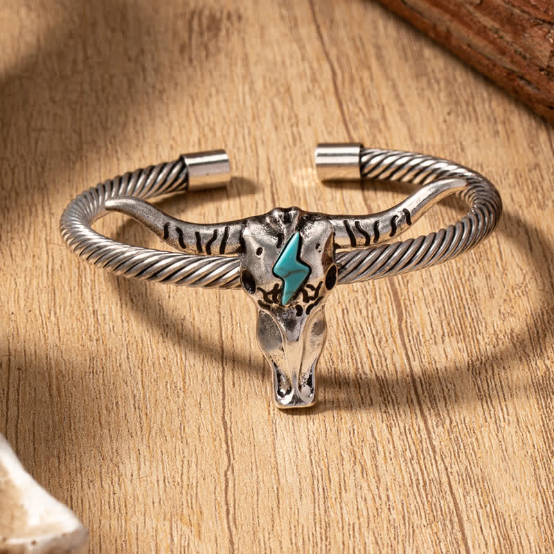 Western Cowboy Turquoise Cowgirl Bull Conch Bracelet