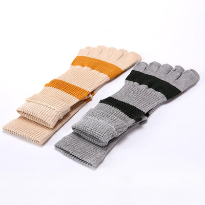 Men's Color Matching Five Fingers Crew Socks