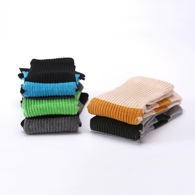 Men's Color Matching Five Fingers Crew Socks