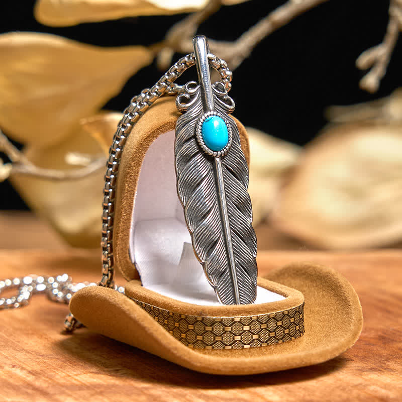 Angle Wing DIY Hidden Knife Belt Buckle Turquoise Feather Necklace Ring Bundle Set