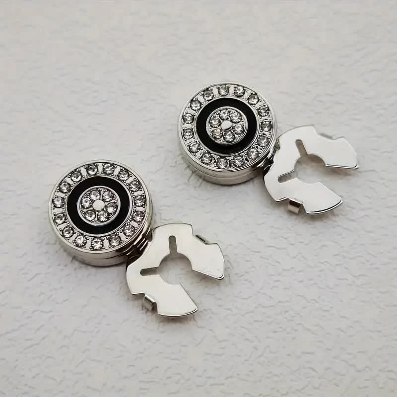 Men's 1 Pair Novelty Snap-On Elegant Button Covers Set Cufflinks