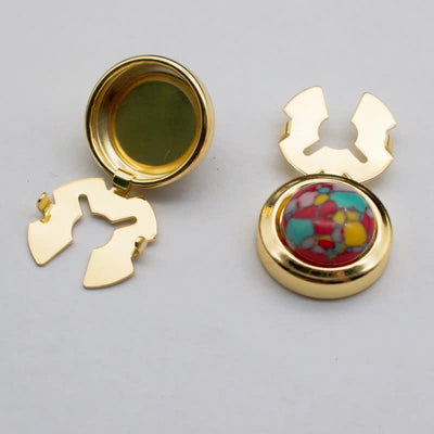 Men's 1 Pair Snap-On Baroque Resin Button Covers Set Cufflinks