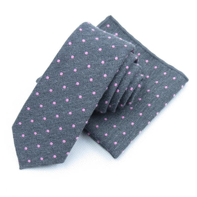 3Pcs Men's Polka Dots Stylish Bow Tie Necktie Set