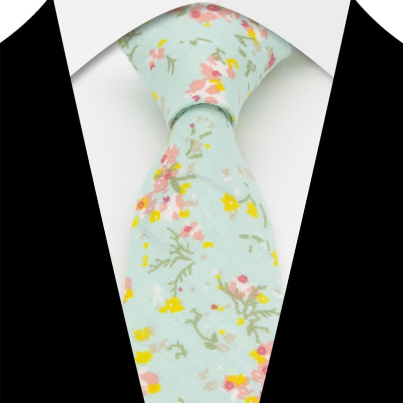 3Pcs Men's Flowers Paisley Cotton Bow Tie Necktie Set