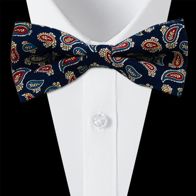 3Pcs Men's Flowers Paisley Cotton Bow Tie Necktie Set