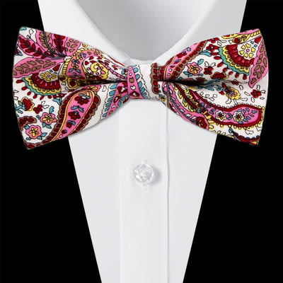 3Pcs Men's Flowers Paisley Cotton Bow Tie Necktie Set