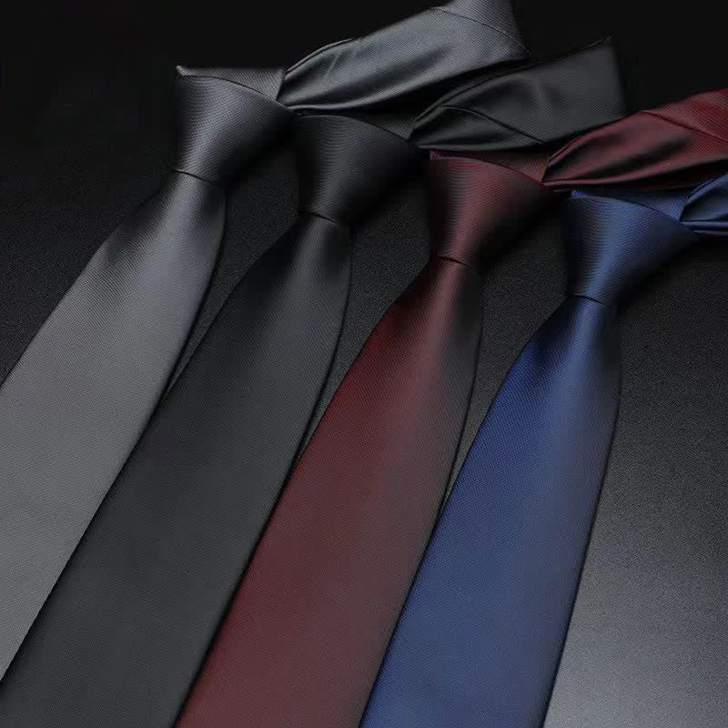 3Pcs Men's Matte Solid Color Business Bow Tie Necktie Set