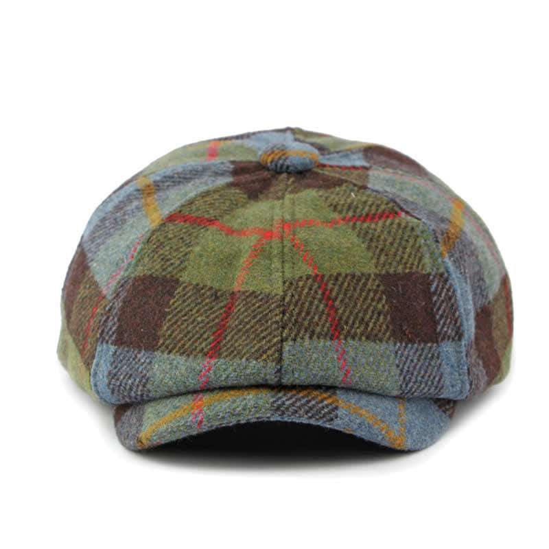 Faux Woolen Tweed Cabbie Newsboy Beret Hat