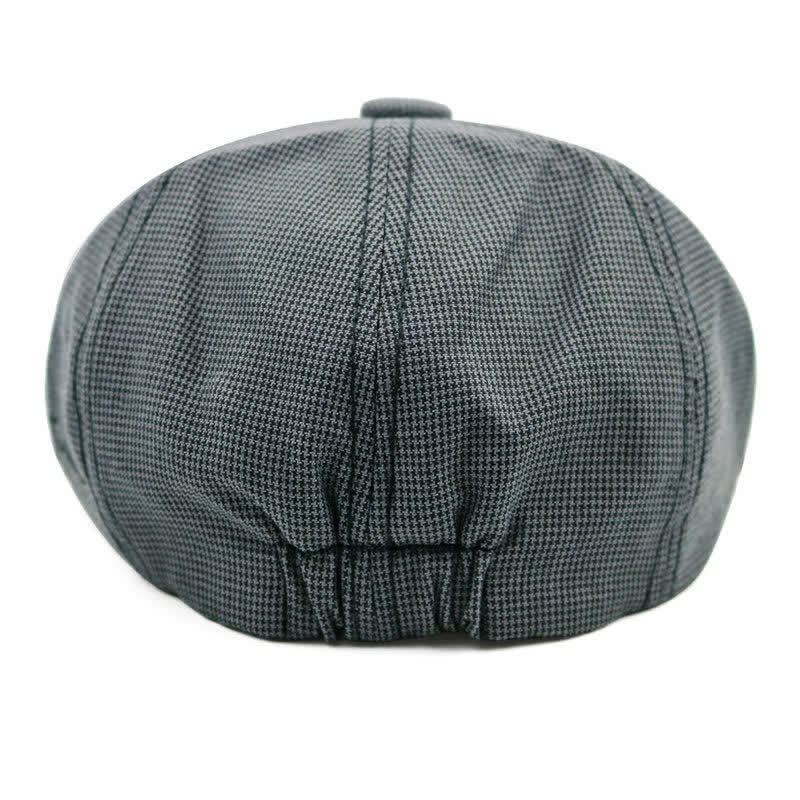 Casual Houndstooth Patchwork Color Beret Hat