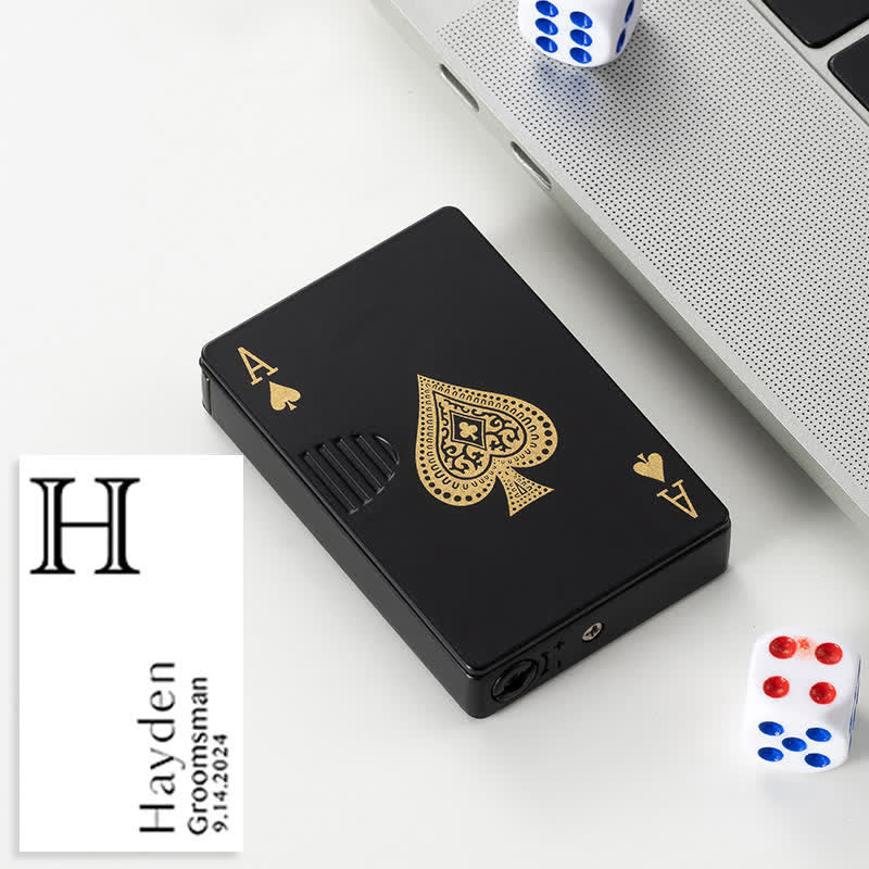 Poker Cards Personalized Custom Back Refillable Butane Lighter