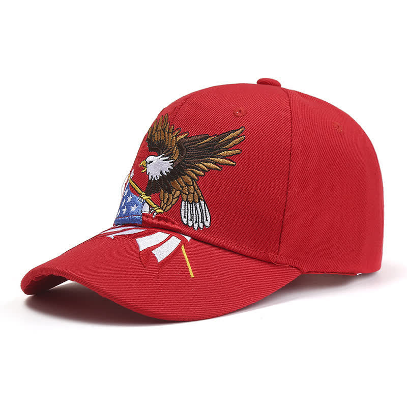 Casual Bald Eagle USA Flag Embroidered Baseball Cap