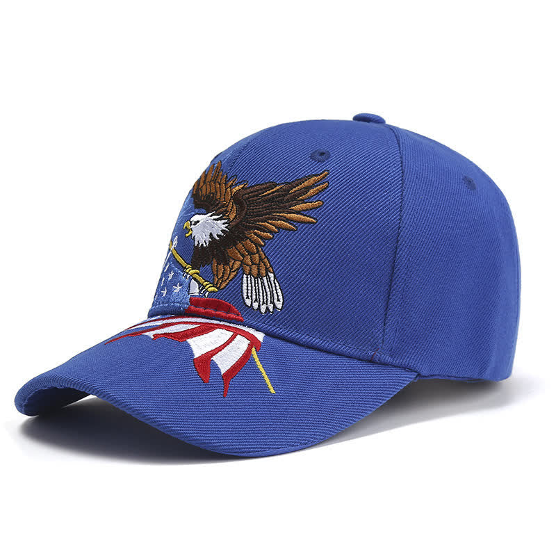 Casual Bald Eagle USA Flag Embroidered Baseball Cap