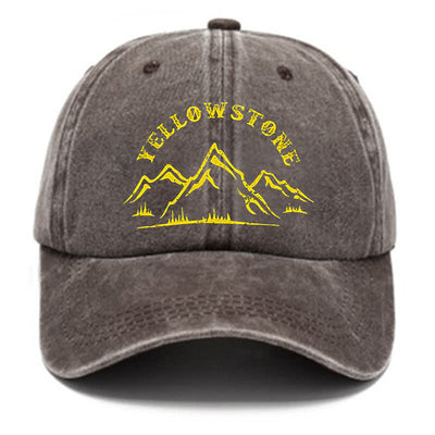 Moutain Pattern Yellowstone Washed Cotton Baseball Cap