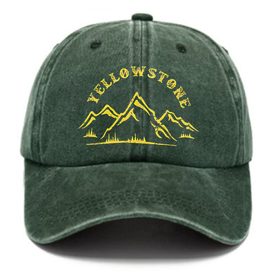 Moutain Pattern Yellowstone Washed Cotton Baseball Cap