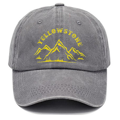 Moutain Pattern Yellowstone Washed Cotton Baseball Cap