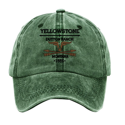 Bull Yellowstone Dutton Ranch Montana Washed Cotton Baseball Cap