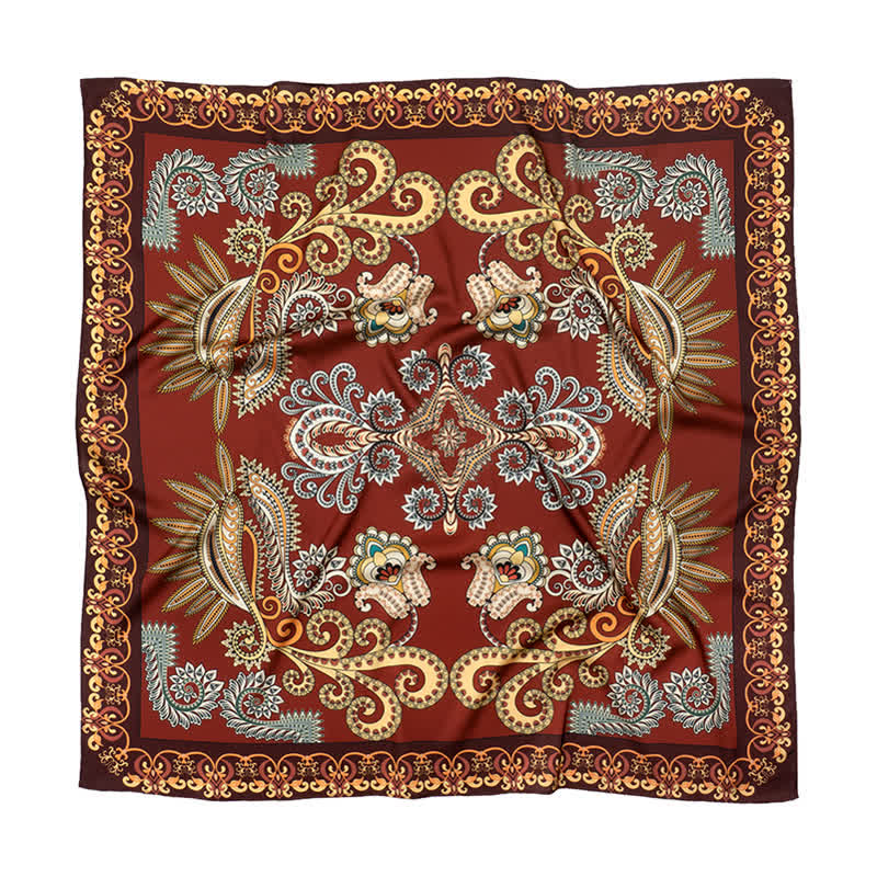 Large Elegant British Style Classical Paisley Printed Square Scarf