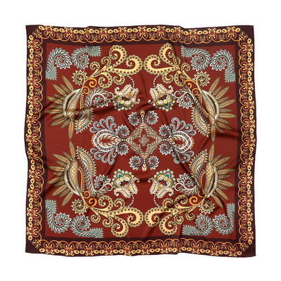 Large Elegant British Style Classical Paisley Printed Square Scarf