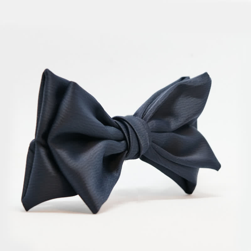 Men's Gentleman Handmade Midnight Blue Double Layered Bow Tie