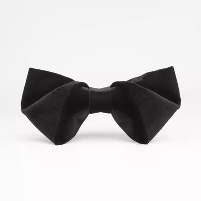 Men's Noble Black Velvet Double Layered Bow Tie