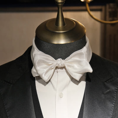 Men's Graceful Pearl White Swan Bow Tie