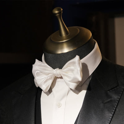 Men's Graceful Pearl White Swan Bow Tie