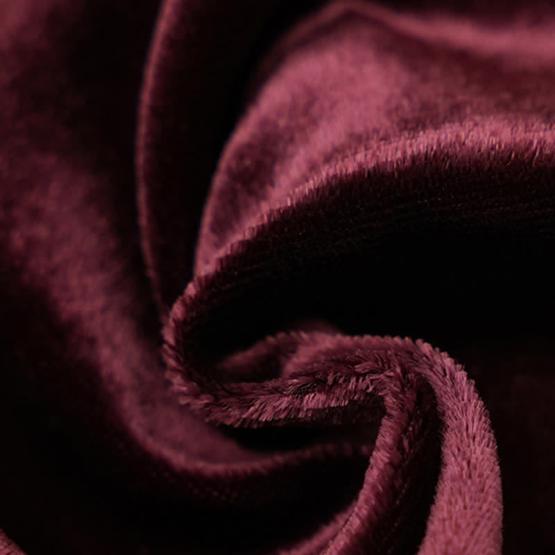 Men's Romantic Velvet Burgundy Handkerchief Bow Tie