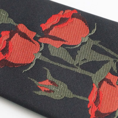 Men's Romantic Black A Bunch Of Red Roses Pattern Necktie