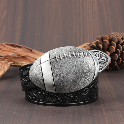 Novelty American Football Buckle Leather Belt