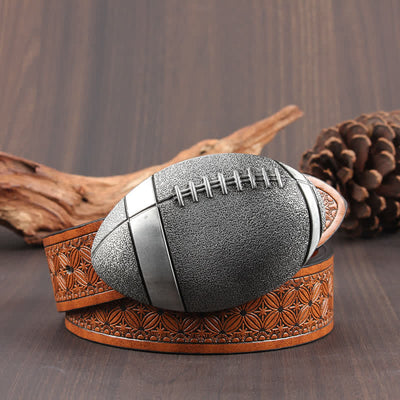 Novelty American Football Buckle Leather Belt