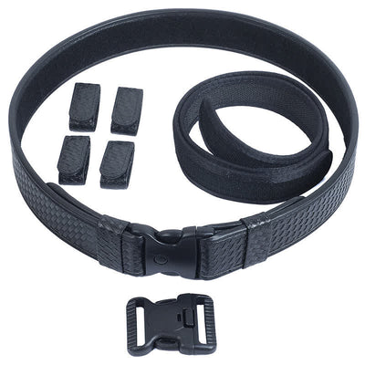 Men's Black Quick Release Leather Oxford Cloth Tactical Belt