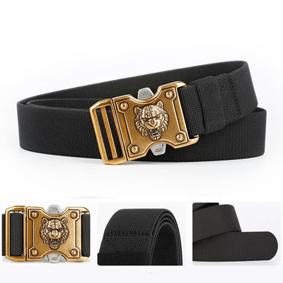 Men's Gold Tiger Double Slot Quick Release Buckle Nylon Belt