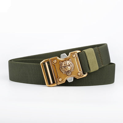 Men's Gold Tiger Double Slot Quick Release Buckle Nylon Belt