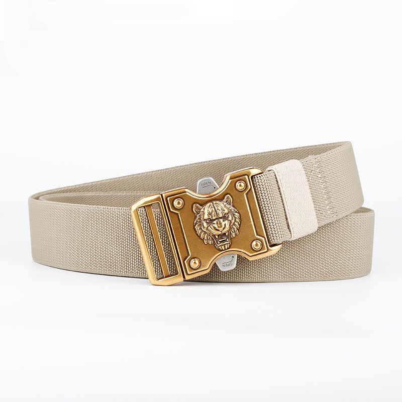 Men's Gold Tiger Double Slot Quick Release Buckle Nylon Belt