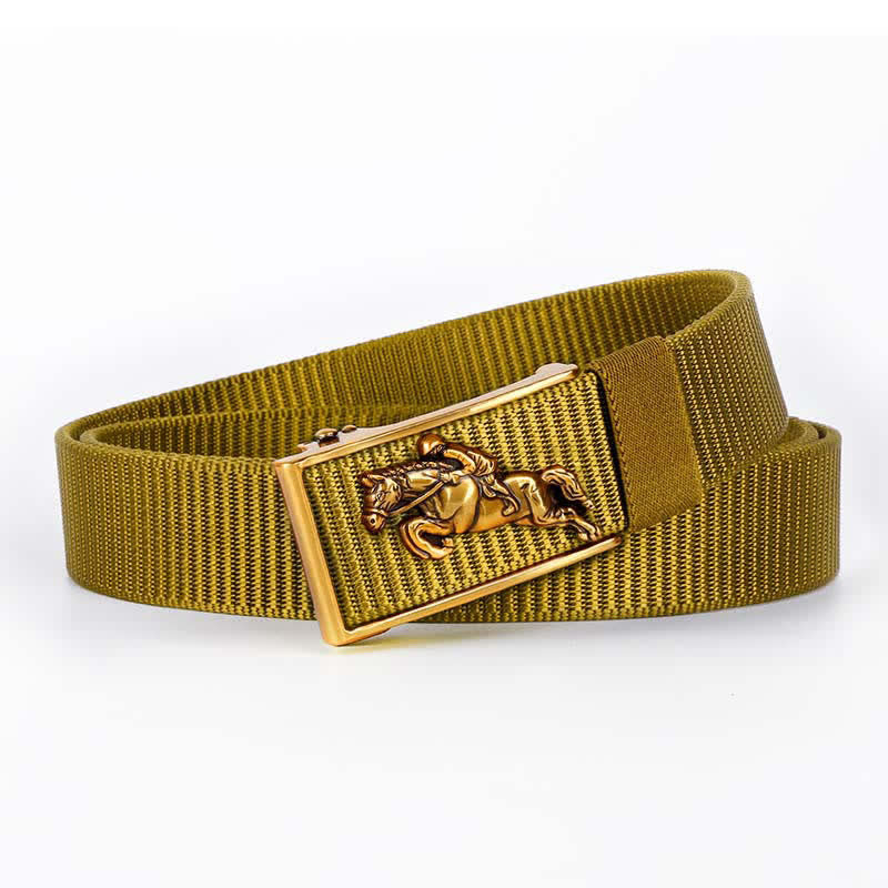 Men's Casual Horse Riding Automatic Buckle Nylon Belt